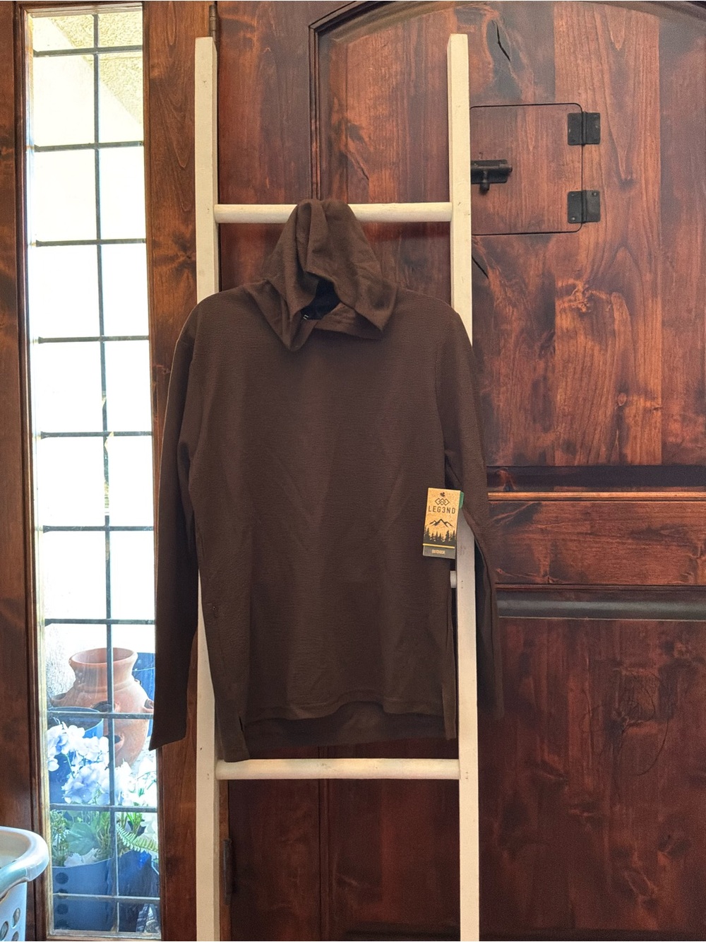 Men's Lightweight Hooded Sweater in Dark Brown